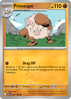 Primeape - 091/182 - SV: Destined Rivals (DRI)