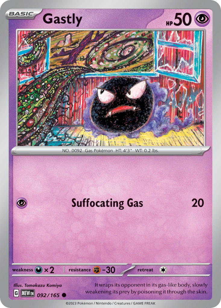Gastly - 092/165 -SV: Scarlet & Violet 151 (MEW) (Reverse Holo)