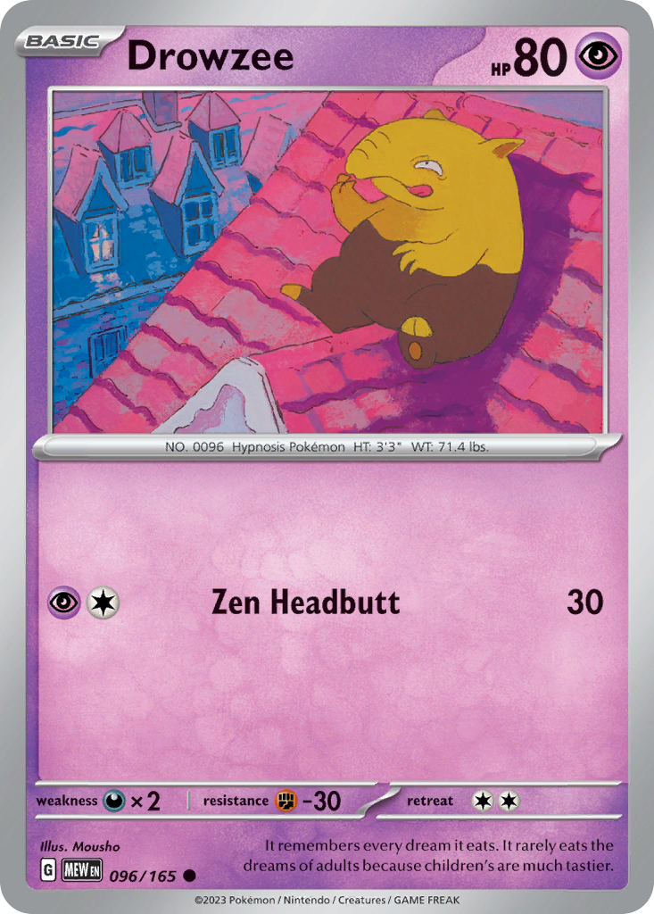 Drowzee - 096/165 -SV: Scarlet & Violet 151 (MEW) (Reverse Holo)