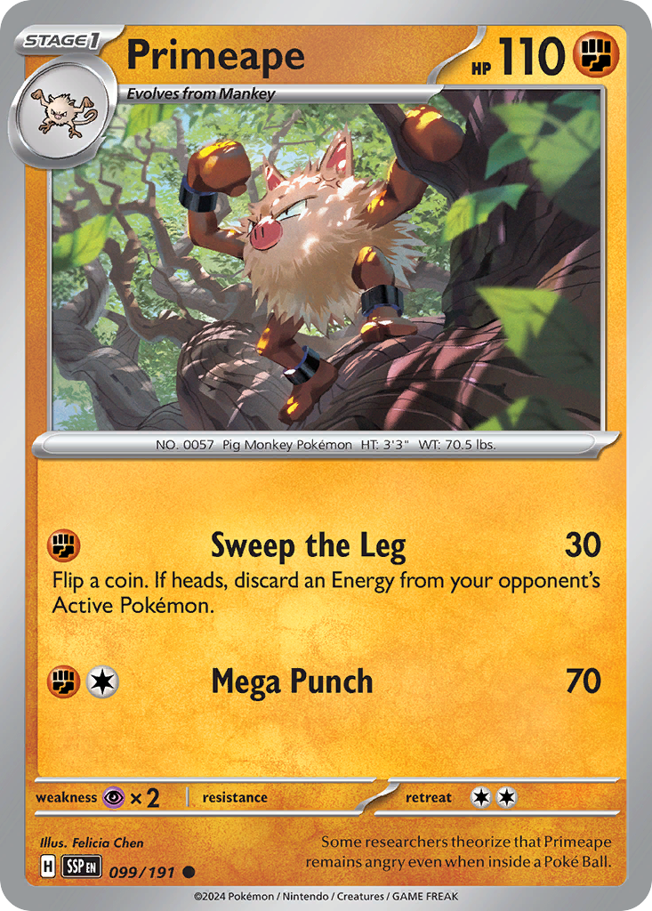 Primeape- 099/191 - Surging Sparks (Reverse Holo)