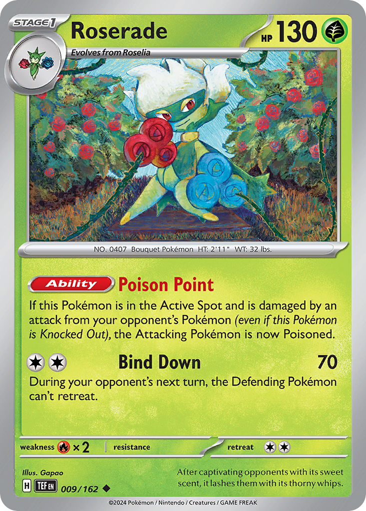Roserade - 009/162 - Temporal Forces (Reverse Holo)