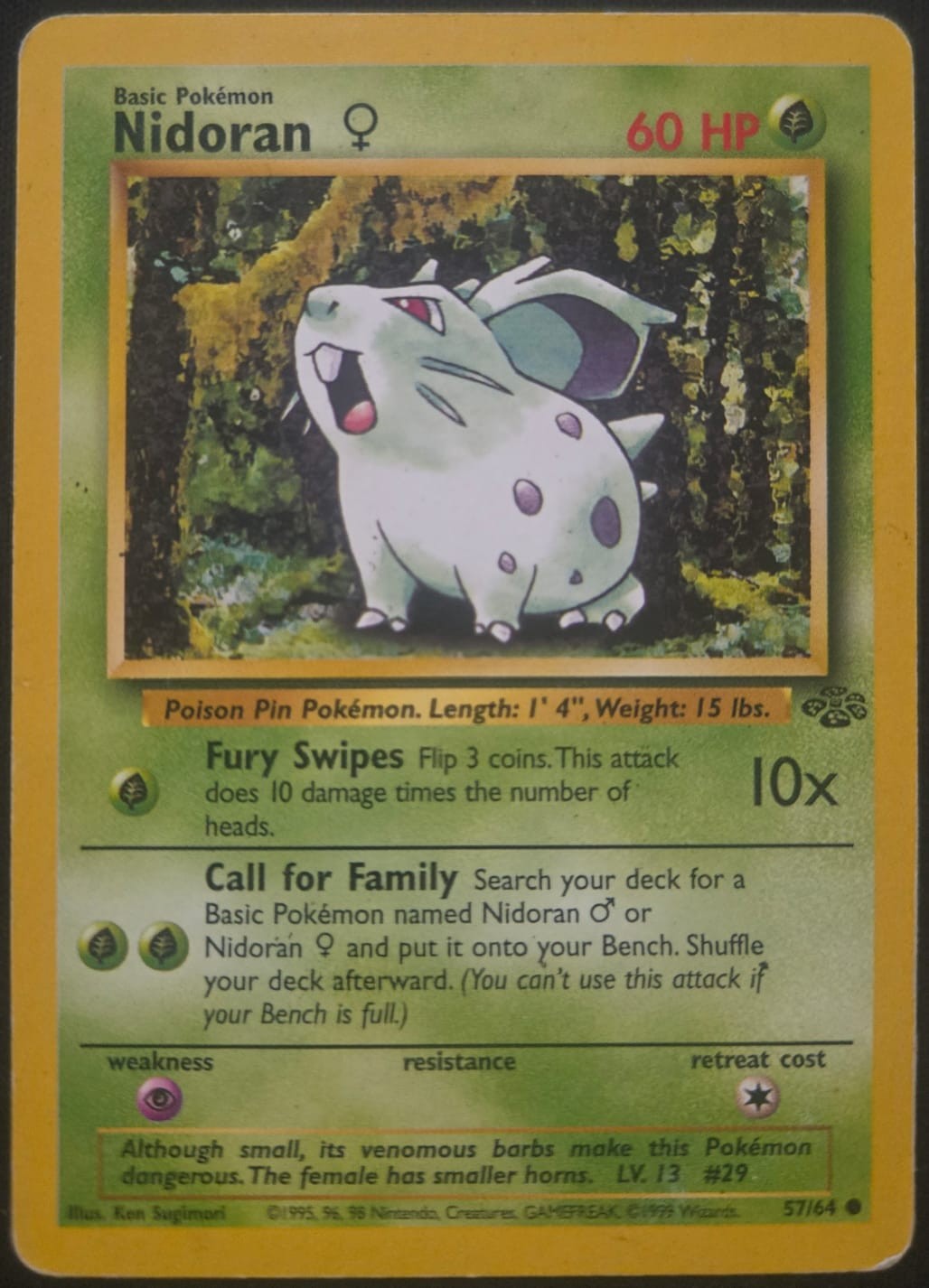 Nidoran♀ - 57/64 - Jungle (base2) (Damaged)