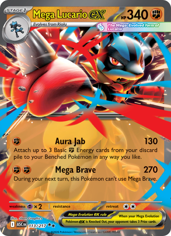 Mega Lucario ex - 113/217 - Ascended Heroes (me02.5)