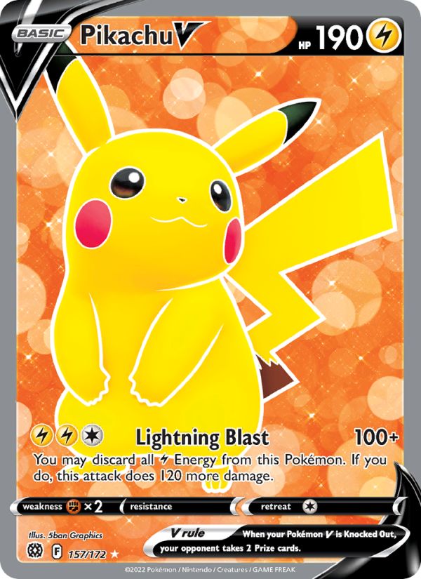 Pikachu V - 157/172 - Brilliant Stars (swsh9)