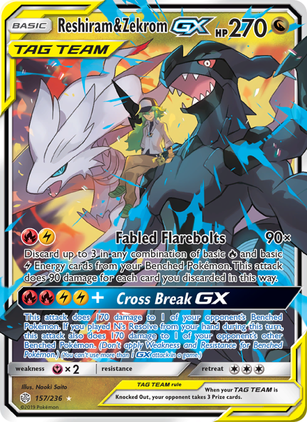 Reshiram & Zekrom GX - 157/236 - Cosmic Eclipse (sm12)