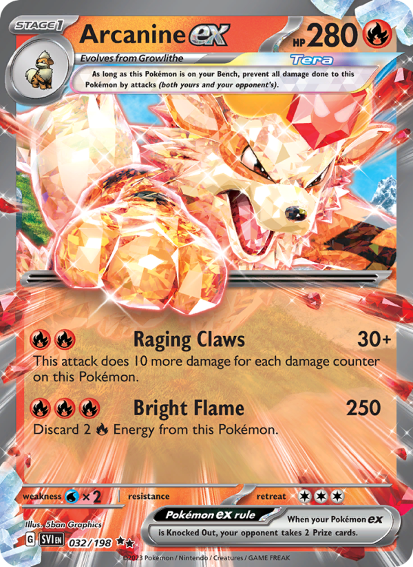 Arcanine ex - 032/198 - Scarlet & Violet (sv01)