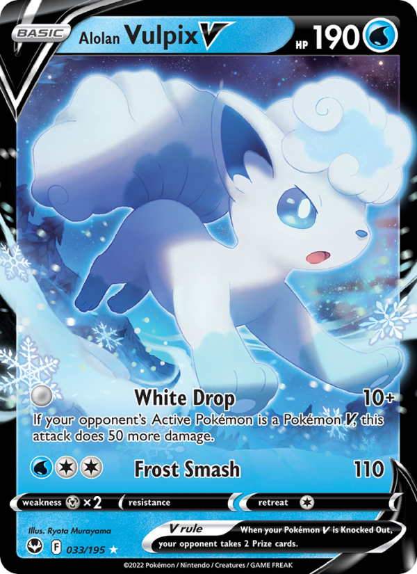 Alolan Vulpix V - 033/195 - Silver Tempest (swsh12)