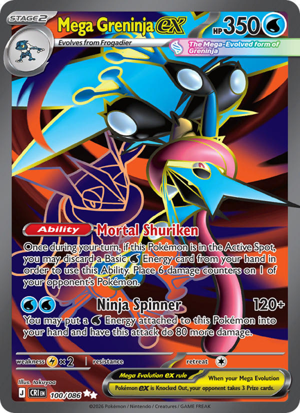 Mega Greninja ex - 100/086 - Chaos Rising (me04)