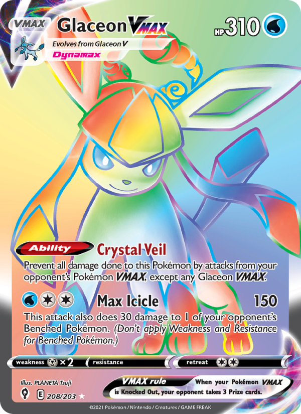 Glaceon VMAX - 208/203 - Evolving Skies (swsh7)