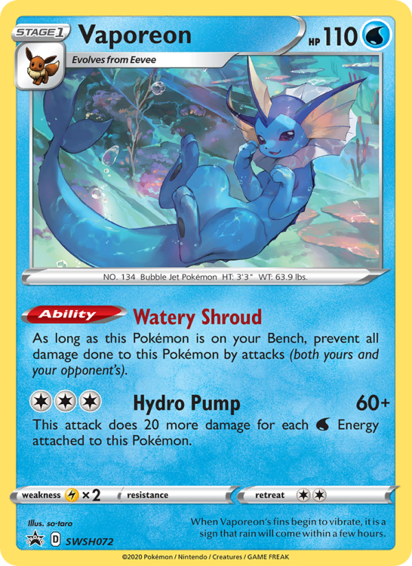Vaporeon - 072/107 - SWSH Black Star Promos (swshp)