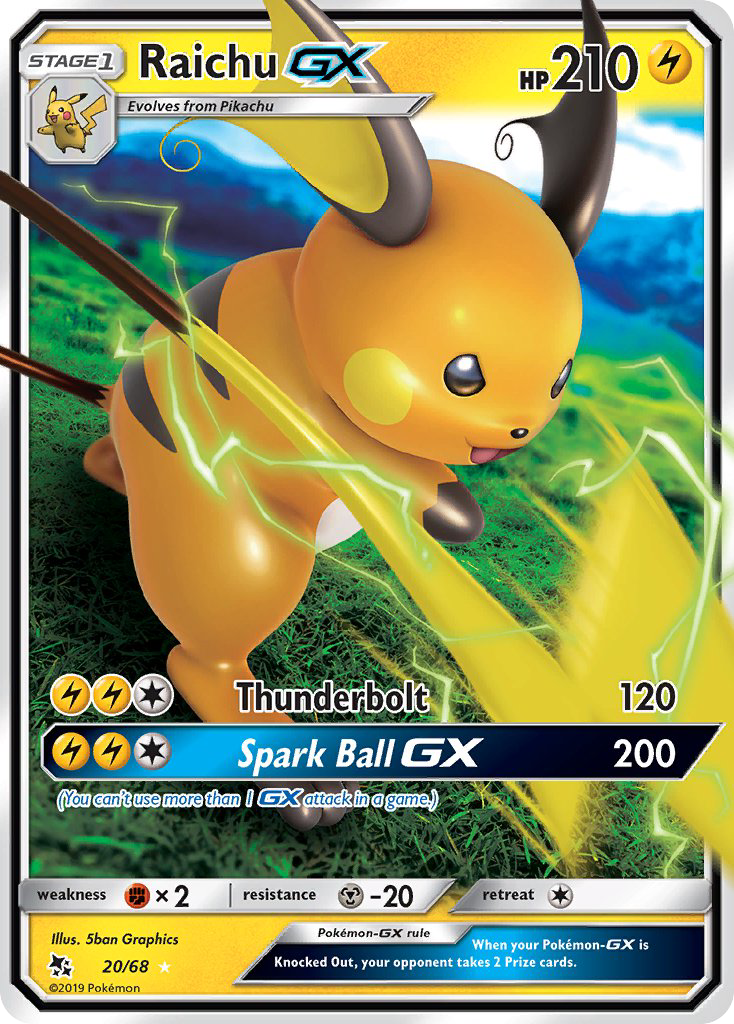Raichu GX - 020/068 - Hidden Fates (sm115)