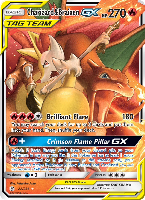 Charizard & Braixen GX - 022/236 - Cosmic Eclipse (sm12)