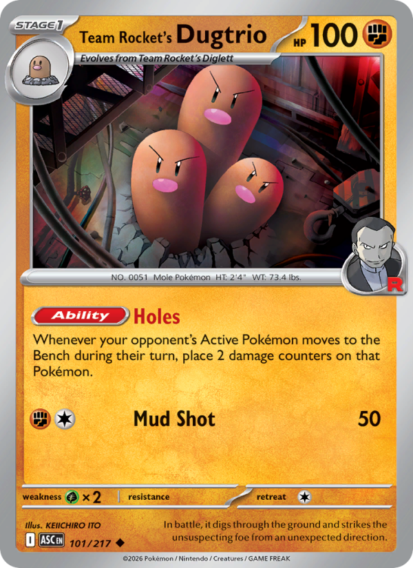 Team Rocket's Dugtrio - 101/217 - Ascended Heroes (me02.5)