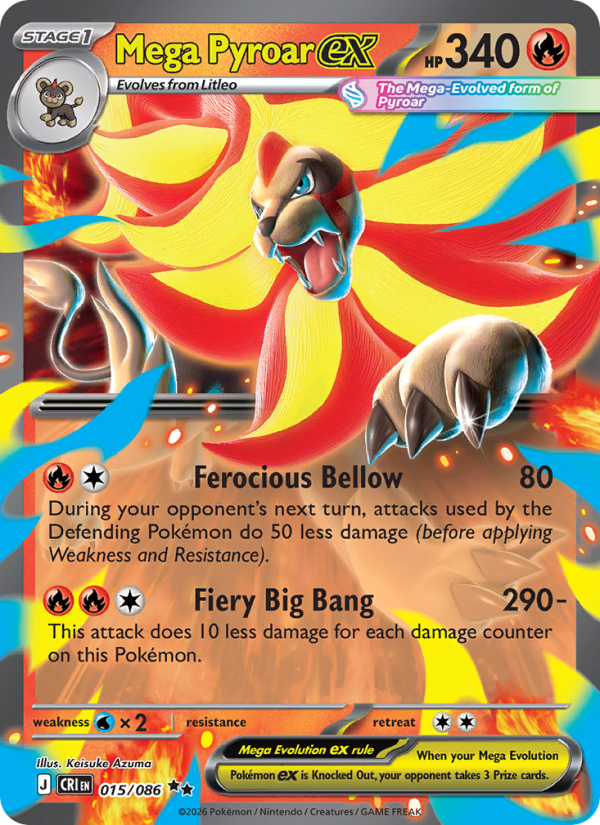 Mega Pyroar ex - 015/086 - Chaos Rising (me04)