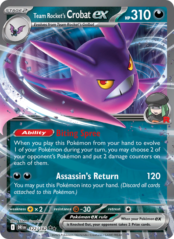 Team Rocket's Crobat ex - 122/182 - Destined Rivals (sv10)
