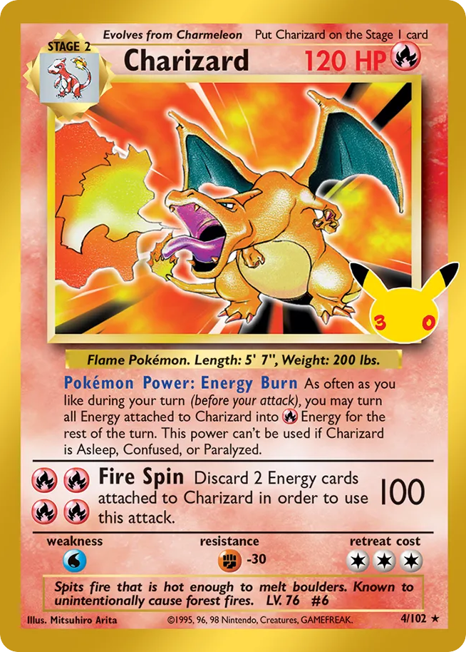 Charizard - 004/102 - Mega Evolution: 30th Celebration Classic Collection (30C-CC) Pokémon card