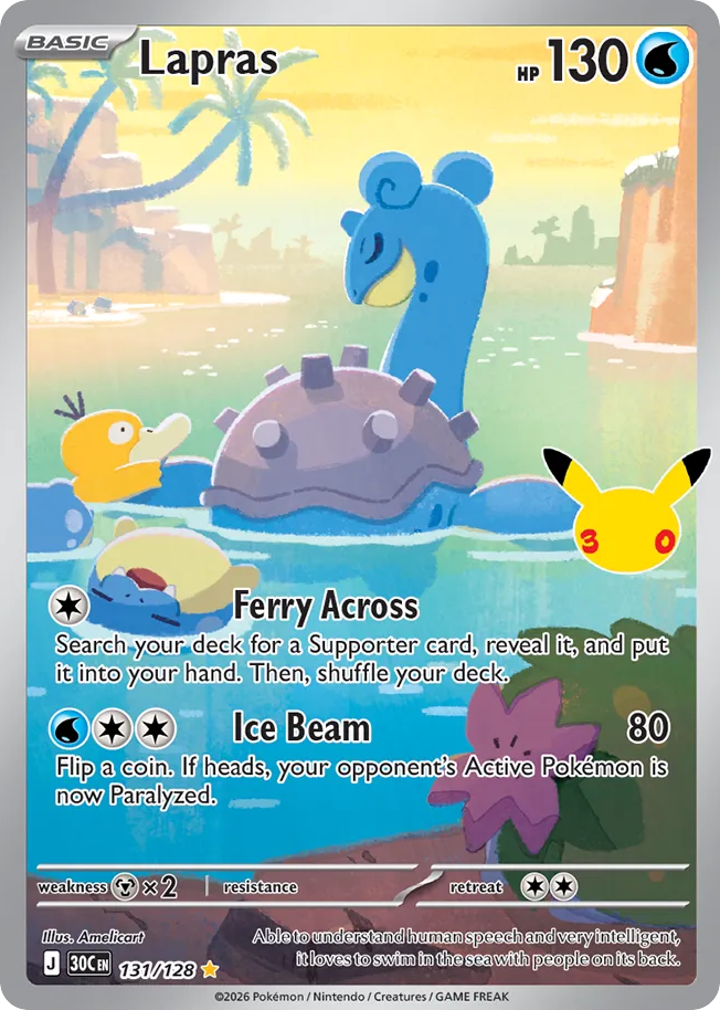 Lapras - 131/128 - Mega Evolution: 30th Celebration (30C) Pokémon card