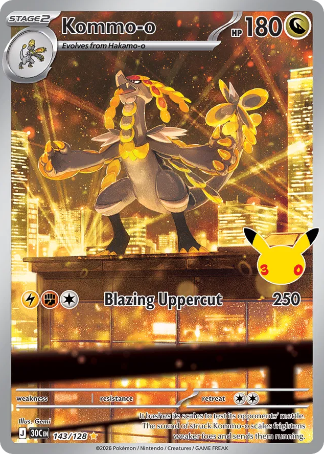 Kommo-o - 143/128 - Mega Evolution: 30th Celebration (30C) Pokémon card