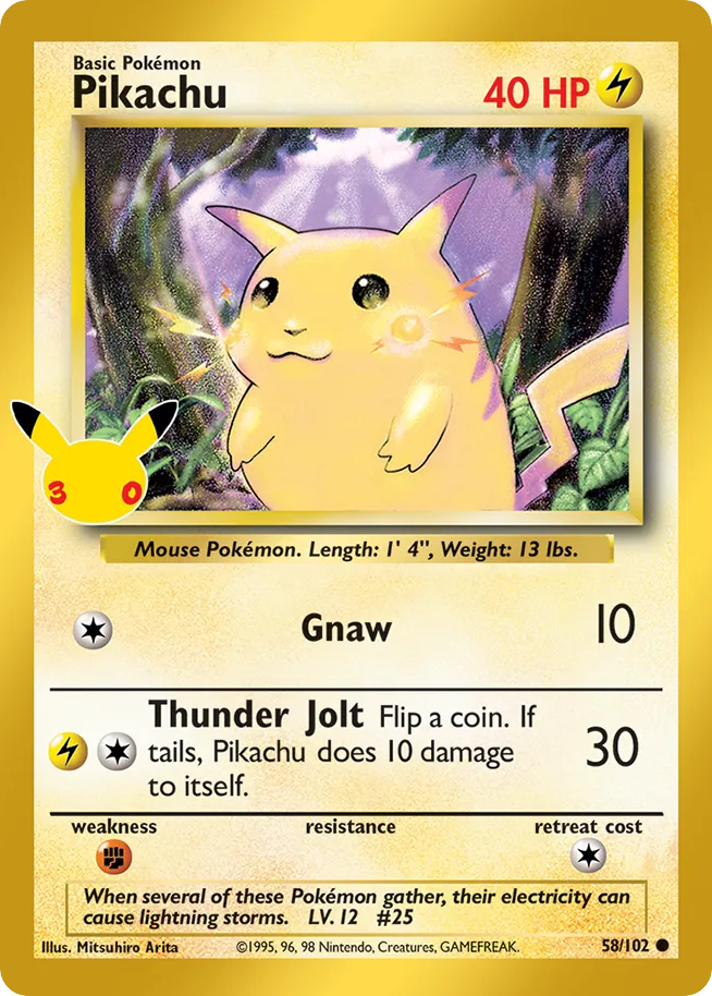 Pikachu - 058/102 - Mega Evolution: 30th Celebration Classic Collection (30C-CC) Pokémon card