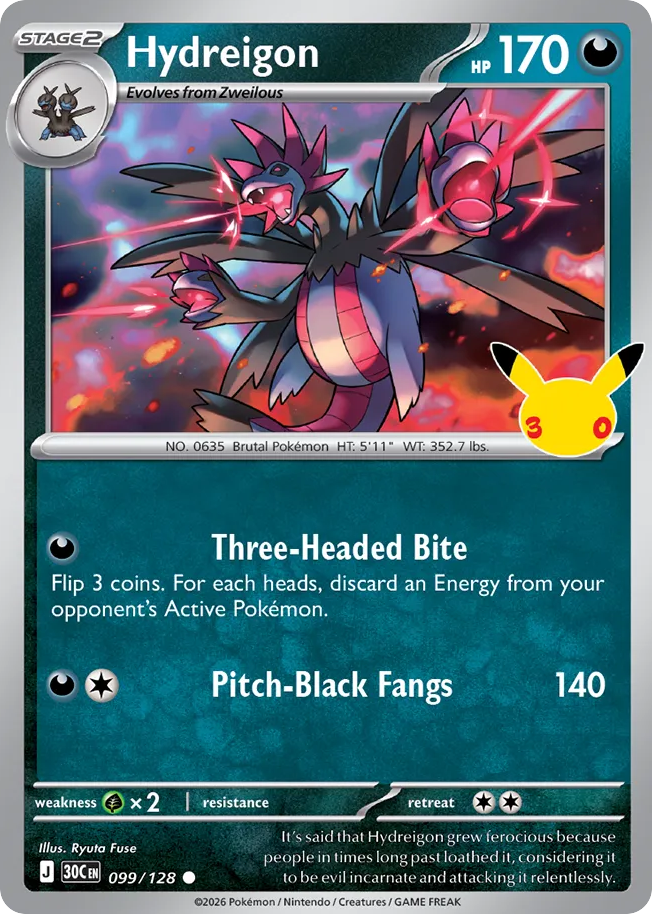 Hydreigon - 099/128 - Mega Evolution: 30th Celebration (30C) Pokémon card