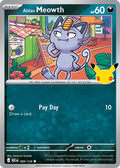 Alolan Meowth - 089/128 - Mega Evolution: 30th Celebration (30C) Pokémon card