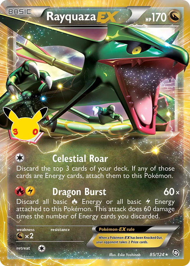 Rayquaza EX - 085/124 - Mega Evolution: 30th Celebration Classic Collection (30C-CC) Pokémon card