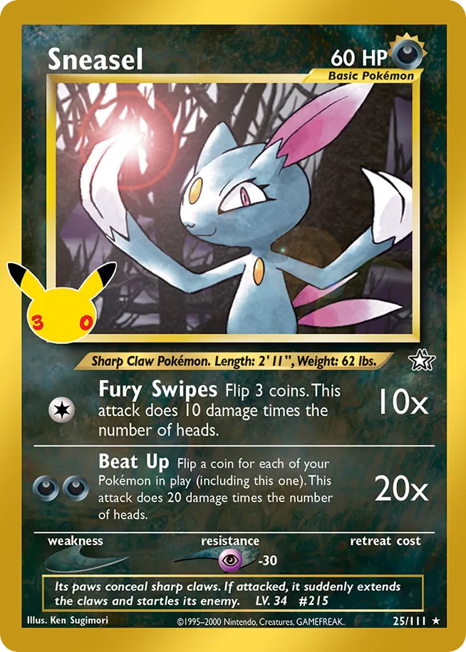 Sneasel - 025/111 - Mega Evolution: 30th Celebration Classic Collection (30C-CC) Pokémon card