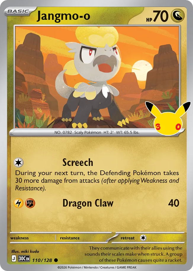 Jangmo-o - 110/128 - Mega Evolution: 30th Celebration (30C) Pokémon card