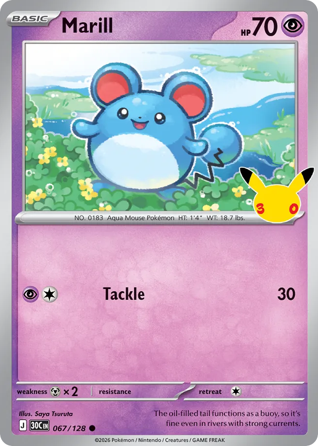 Marill - 067/128 - Mega Evolution: 30th Celebration (30C) Pokémon card