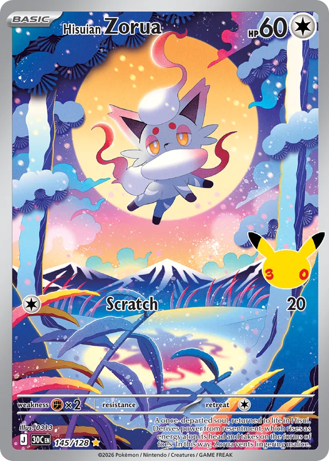 Hisuian Zorua - 145/128 - Mega Evolution: 30th Celebration (30C) Pokémon card