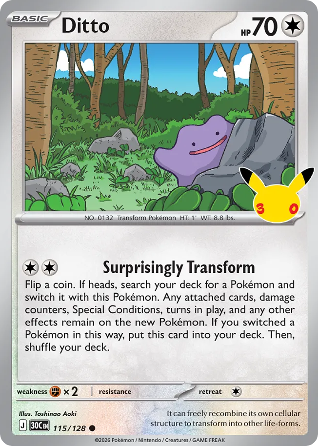 Ditto - 115/128 - Mega Evolution: 30th Celebration (30C) Pokémon card