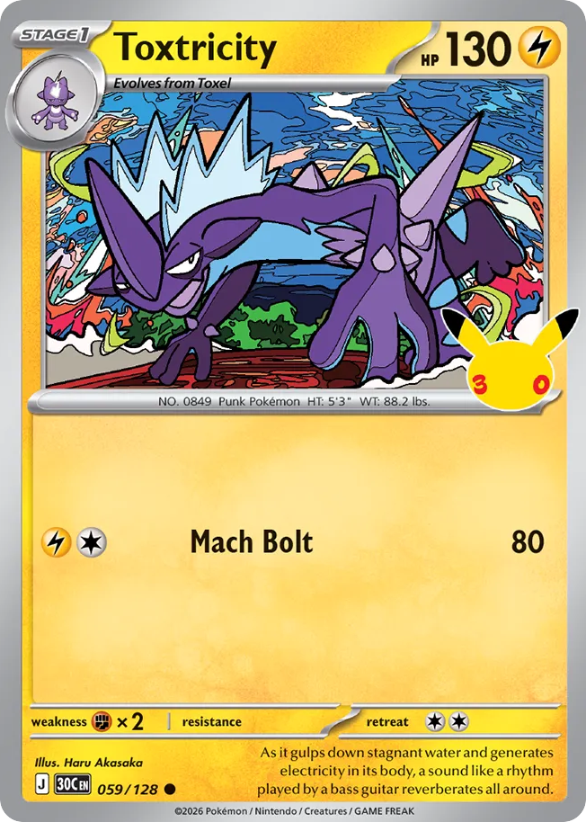 Toxtricity - 059/128 - Mega Evolution: 30th Celebration (30C) Pokémon card