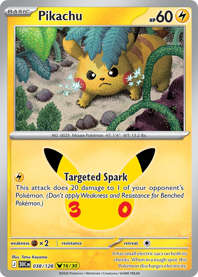 Pikachu - 038/128 - Mega Evolution: 30th Celebration (30C) Pokémon card