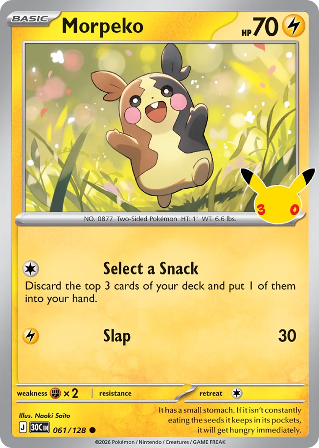 Morpeko - 061/128 - Mega Evolution: 30th Celebration (30C) Pokémon card