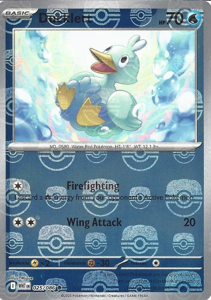 Ducklett - 025/086 - SV: White Flare (WHT) (Master Ball Pattern)